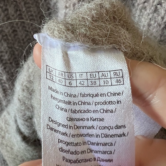 Rotate Birger Christensen Tan Wool Oversize Logo Sweater - The Brandy Jumper - Picture 5 of 6